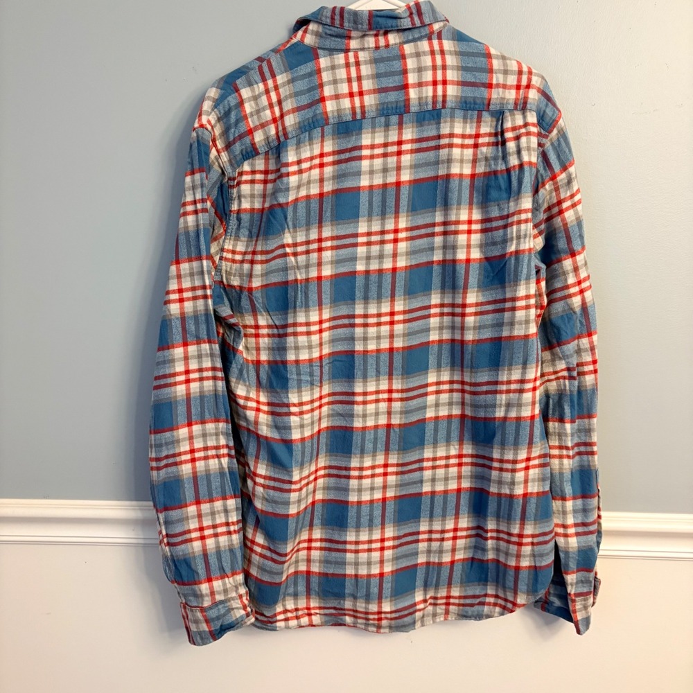 J.Crew Flannel Plaid Button Down Shirt Blue Red White Size M Long Sleeve J Crew - Picture 2 of 9